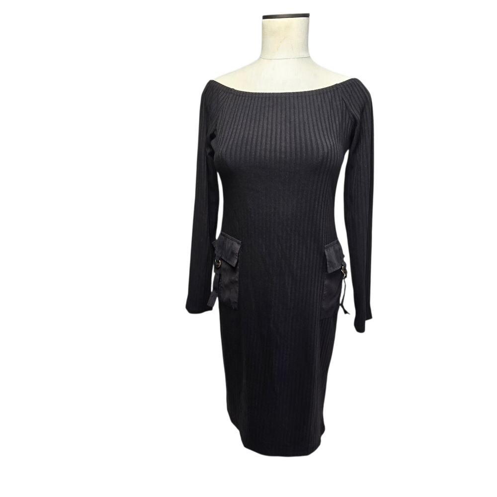 Derek Heart Long Sleeve Dress Large Black